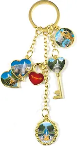 Брелок металл гроздь (вставка фольга) Петергоф, цвет золото