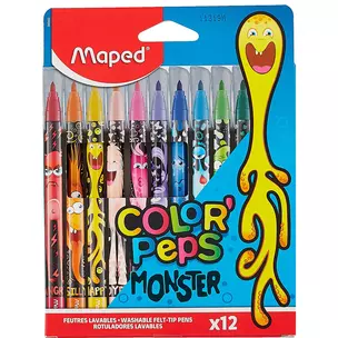 Фломастеры Maped, Color'Peps Monster, 12 цветов — 258563 — 1