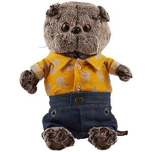 Мягкая игрушка Басик в джинсовых шортах и желтой рубашке (19 см) (Ks19-127)