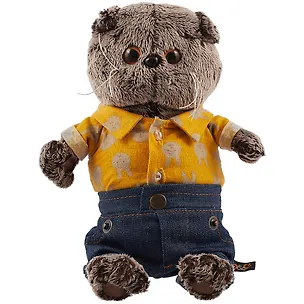Мягкая игрушка Басик в джинсовых шортах и желтой рубашке (19 см) (Ks19-127) 2748892