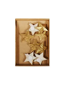 ХОББИ И ТЫ Набор полимерных украшений - Позолоченые звёзды (8 шт/уп) SCB4420010