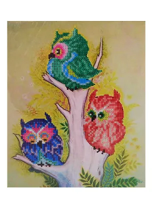 Набор для творчества TUKZAR 25х30см Совы, на подрамнике, частичная выкладка 2792748