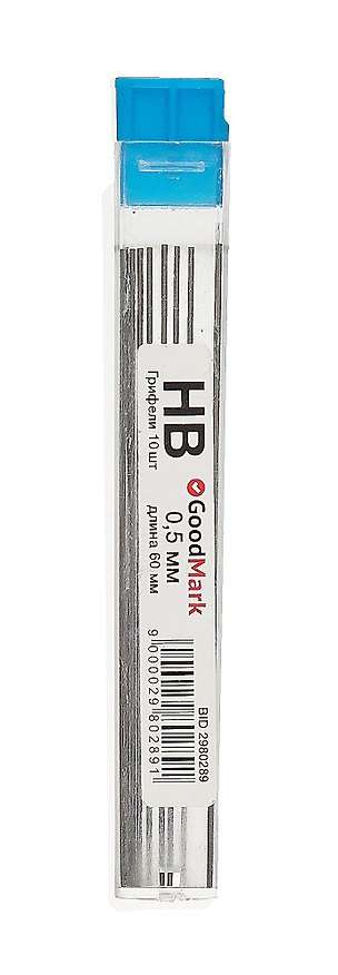 Грифели для механических карандаше, GoodMark, 0,5 мм, HB, 10 штук 2980289 — 1