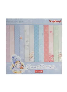 ХОББИ И ТЫ ScrapBerrys Набор бумаги для скрапбукинга 15х15 см 170 гр/м, Зимняя Ягодка, 24 листа