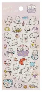 Наклейки Белые Котики, PVC