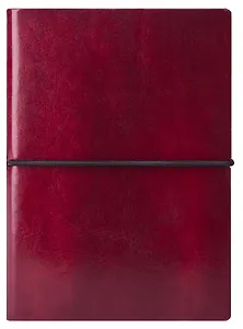 Блокнот А6 160л кл. "Voyage" кож.зам., мягк.переплет, с резинкой, прокраш.обрез, бордовый, IN FOLIO
