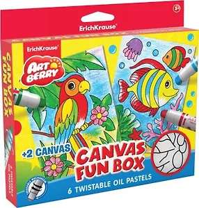 Набор для творчества Artberry "Canvas fun box (6 цветов масляной пастели + 2 холста)