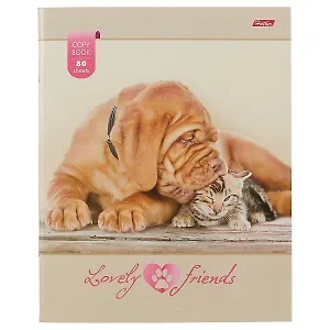 Тетрадь в клетку Hatber, "Любимые друзья", 80 листов, в ассортименте