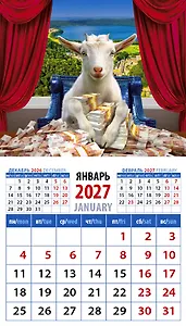Календарь 2027г 94*167 «Год козы - успешный год» на магните
