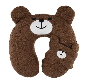 Подушка на шею с маской «Мишка», (30х30 см) 2990104