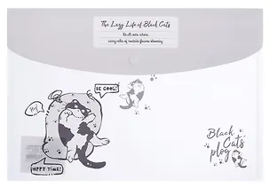 Папка-конверт А4 на кнопке "Котики", ассорти 3073752