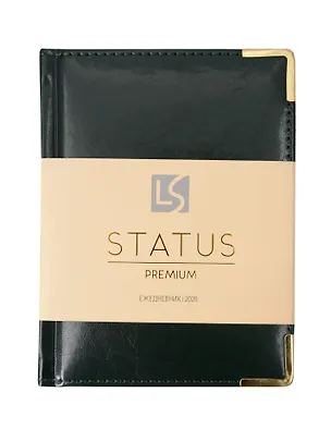 Ежедневник датированный 2026 год, А6, 176 листов, "Status", темно-зеленый 3114901