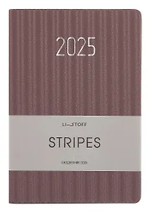 Ежедневник дат. 2025г. А5 176л "Stripes" сливовый, 7Б, сливовый, иск.кожа, тисн.фольгой, тонир.блок, скругл.углы, ляссе, инд.уп