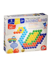 Мозаика настольная (01537) (5 цветов) (90 фишек) (D=35мм) (3+) (коробка)