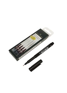 Ручки капиллярные черные 4шт профессиональные "РITT" (M, F, S, XS), Faber-Castell