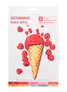 Маркеры 10цв "Basic set 2" карт.кор., Sketchmarker
