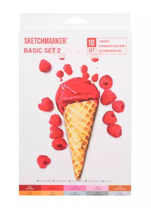 Маркеры 10цв "Basic set 2" карт.кор., Sketchmarker — 257845 — 1