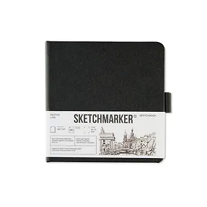 Блокнот для зарисовок12*12см 80л "Sketchmarker Domino" 140г/м2, 7БЦ, черно-белый