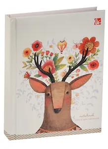 Записная книжка А6 80л "Сказочный олень" 7БЦ, с поролоном, мат.лам., блестки, Listoff