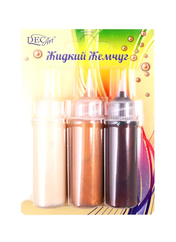 Набор контуров DecArt "Жидкий жемчуг" (кремовый, золотой, шоколадный), 3х20мл, Экспоприбор 256643 — 1