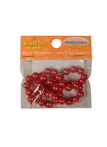 Майолика скрепленные бусины вишневые (00009518) (40шт) (7х7мм) (упаковка