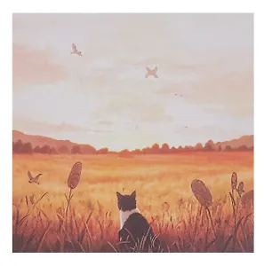 Блок бумаги 90*90 самоклеящийся 100л "Котик в поле", инд.уп., подвес