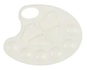 Палитра для смешивания красок белая, овальная