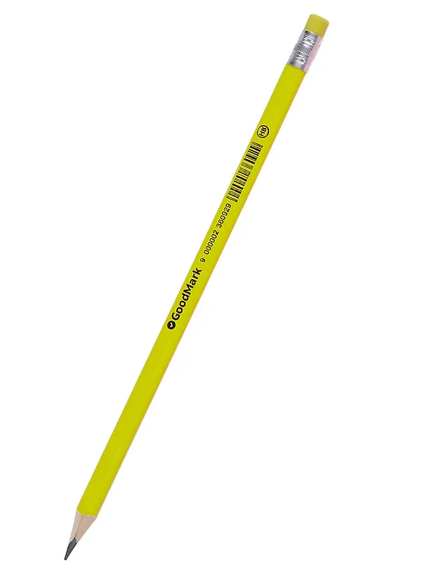 Карандаш GoodMark, Neon, чернографитный HB с ластиком, в ассортименте 236092 — 7