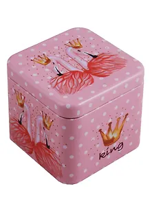 Шкатулка с рельефной крышкой Фламинго (металл) (6,5х7) (12-09412-03667-38)