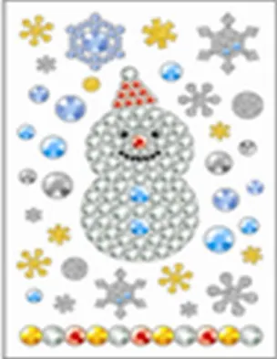 Блестящие наклейки Снеговик (RSS002) (Липуня) 2300377