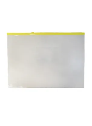 Папка на молнии А4 140мк ПВХ, прозрачная, кармашек под визитку, Zhi Fa 230896