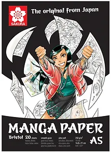 Скетчбук А5 20л "Manga" 250г/м2, гладкое зерно 