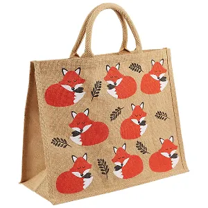 Сумка джутовая L Лисы (43х34х19) (12-Eline-3-L)