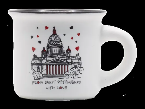 Кружка From SPb with love. Исаакий, 50мл, белая, матовая, фарфор 3036968 — 1