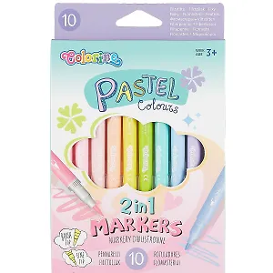 Фломастеры-кисточки Colorino, Pastel, двухсторонние 10 цветов