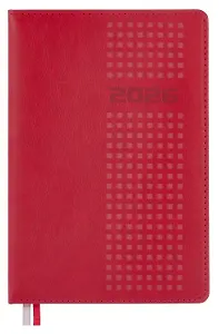 Ежедневник дат. 2026г. А5 176л "Шевро" красный, кожзам, тв.переплет, обл.поролон, блинт.тиснение, офсет, закругл.углы, справ.мат-лы, 2 ляссе, инд.уп