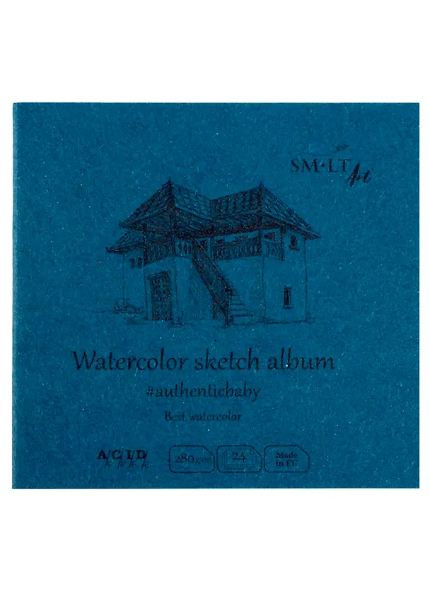 Скетчбук 9*9см 24л "SMLT Art Authenticbaby Watercolor", 280г/м2, белая бумага, 7БЦ 2932311 — 1