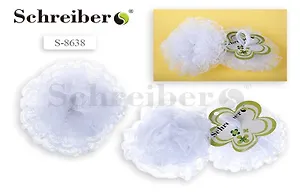 Резинка для волос Schreiber/Шрайбер Белый бант, на картонной подложке S 8639