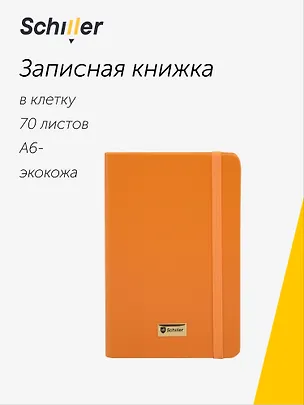 Записная книжка А6- 70 листов в клетку "Universal" оранжевая, Schiller 3096133