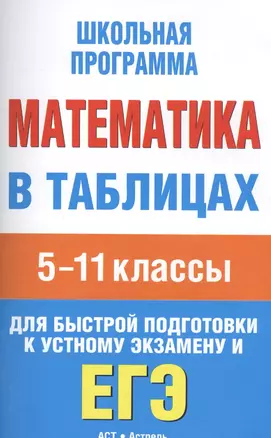 Математика в таблицах. 5-11 классы — 2467118 — 1