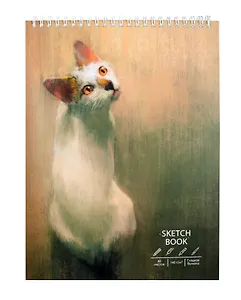 Скетчбук А4 40л "Портрет любимца" белый офсет, 140г/м2, тв.обложка, евроспираль