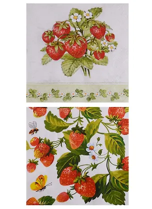Набор салфеток для декупажа Земляника - 2 - 2 шт. 2657412
