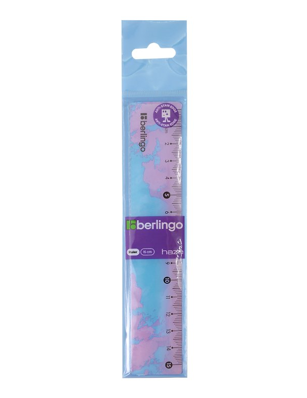 Линейка 15 см, пластиковая «Haze», Berlingo, в ассортименте 3114309 — 1