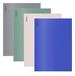 Папка-уголок А4 "Matt Navy", пластик 0,18мм, непрозрачная, ассорти, Erich Krause 3180973