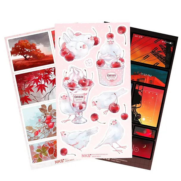 Книга для записей А5 120л тчк. "Joy Book. Cherry sunset feat. NKS" иск.кожа, тв.переплет, ляссе, резинка, наклейки, инд.уп. 3042800 — 3