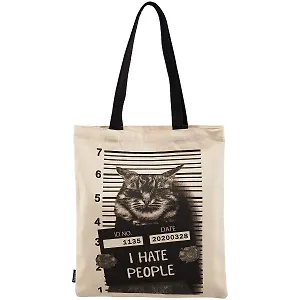 Сумка-шоппер Кот I Hate People цветная, текстиль 40см.*32см.