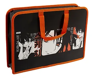 Папка для тетрадей А4 "Аниме. Нежные чувства" 34*24,5*7см, пластик, молния, текст.ручки