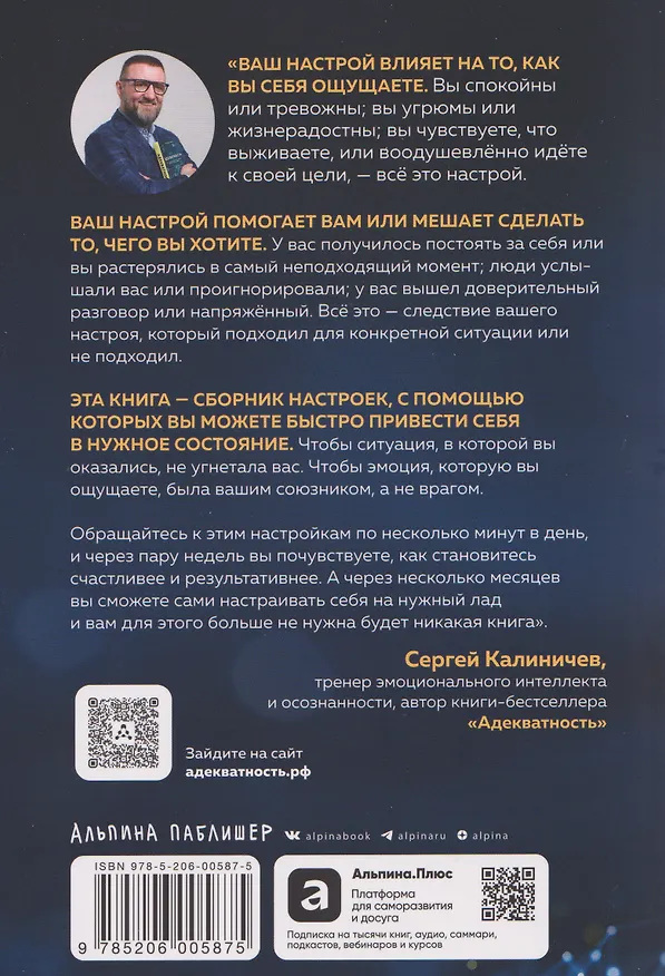 Книга Адекватный настрой (Сергей Калиничев) — 2