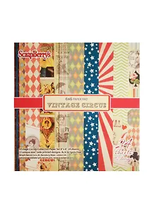 ХОББИ И ТЫ Набор бумаги д/скрапбукинга 15*15см 170гр/м Старый цирк, 24 листа