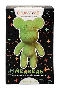 Алмазная мозаика на фигурке Draw Me! "Зеленый мишка", (14*9,5*23 см)